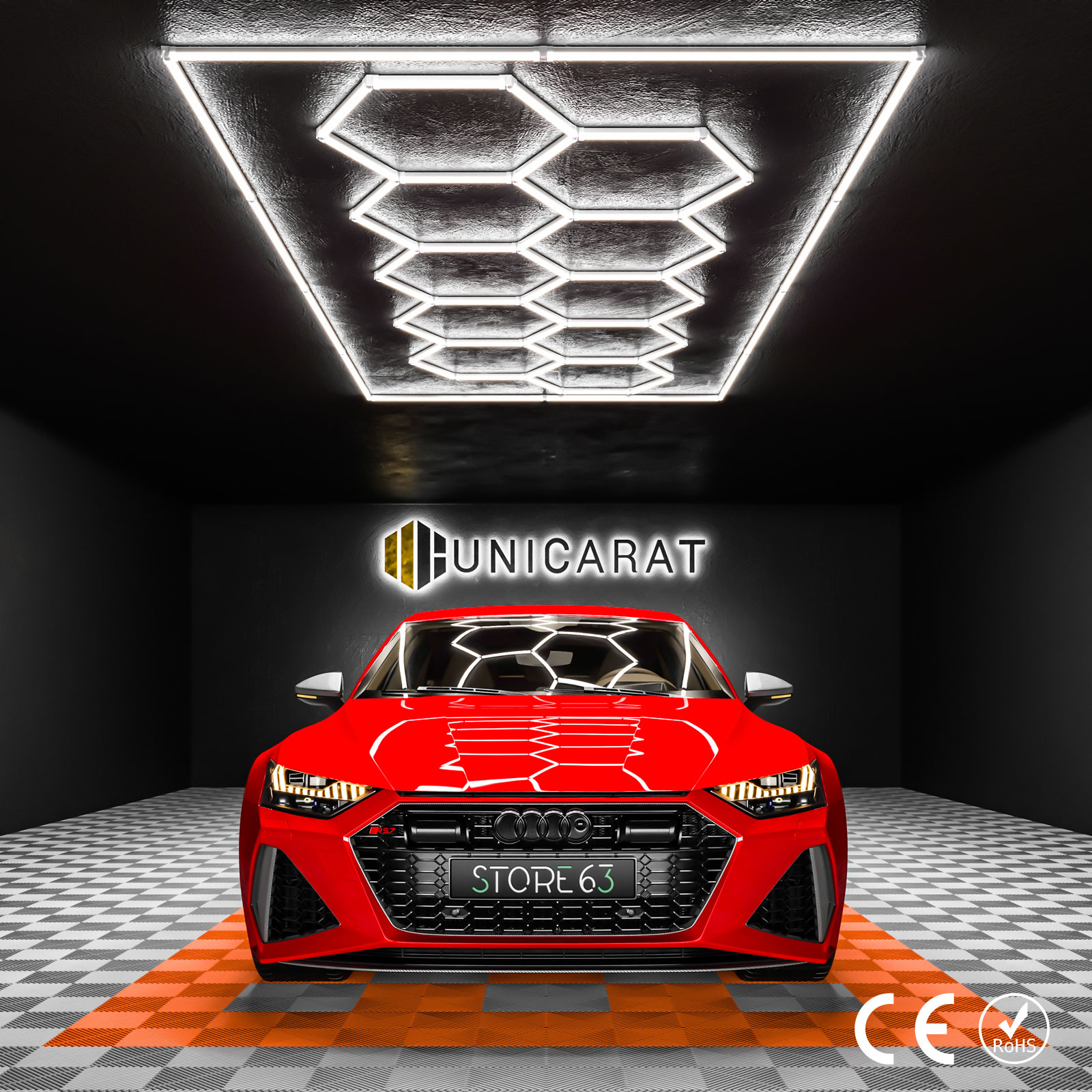 UNICARAT-Hexagon-Zweireihig-LED-Beleuchtung