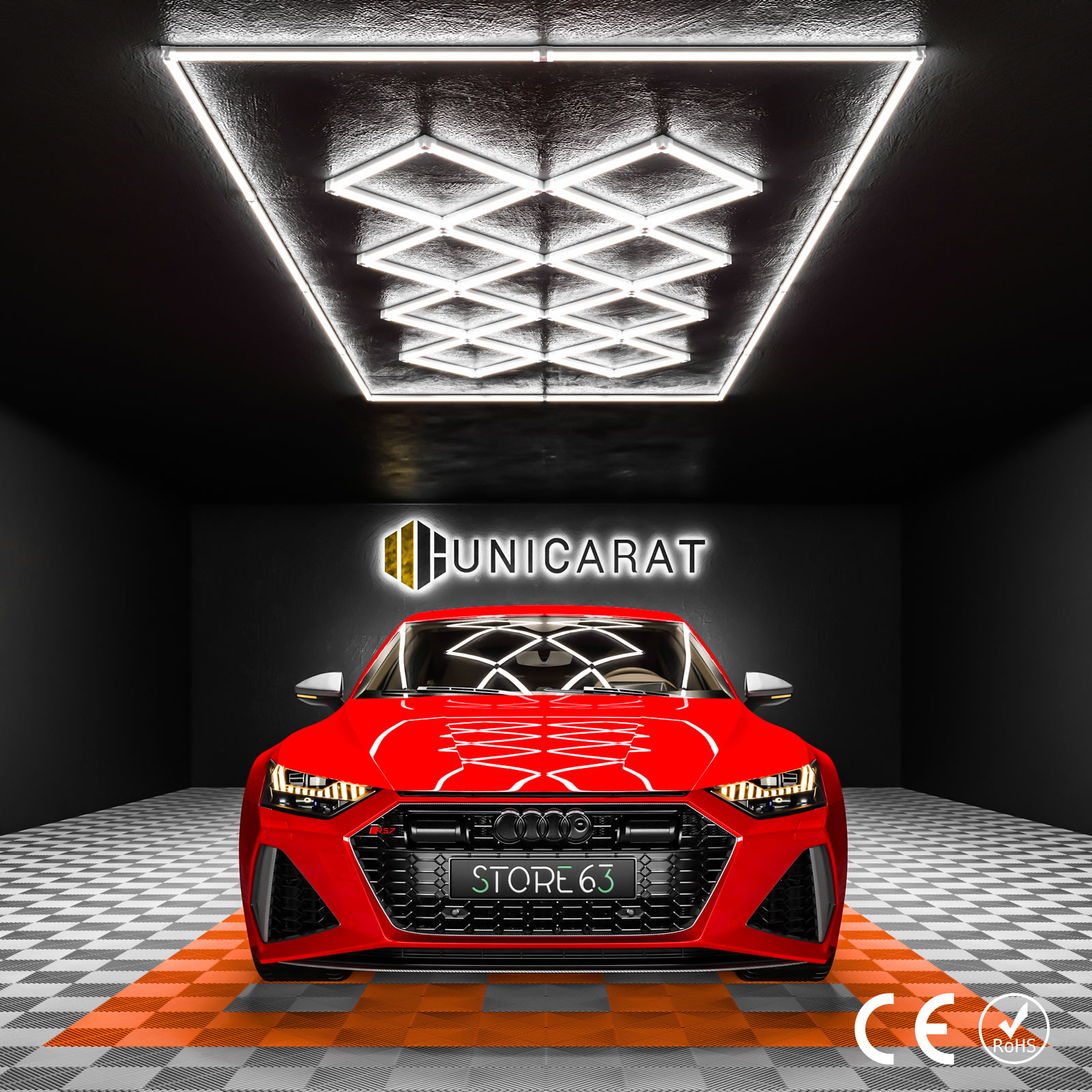UNICARAT-Quadrat-Zweireihig-LED-Beleuchtung